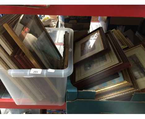 Two boxes of pictures including limited edition print 