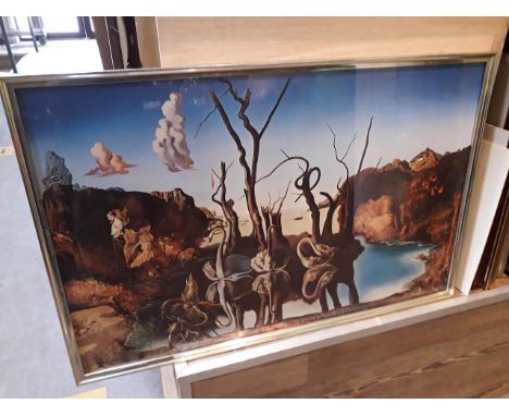 A colour print after Dali 86cm x 56cm. 