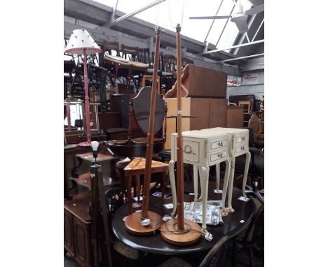 A pair of Danish style lamp standards.Condition: scratches to both bases, one lamp needs re attaching (glue) to base, no othe