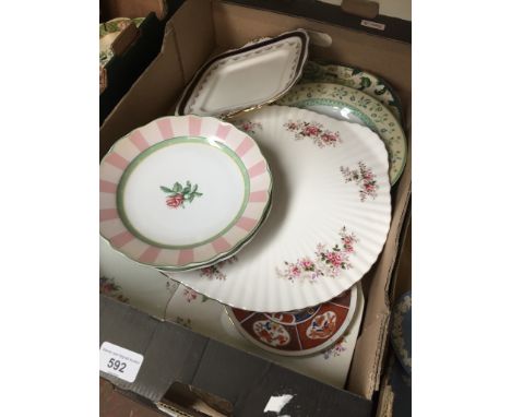Box of ceramic plates and dishes 