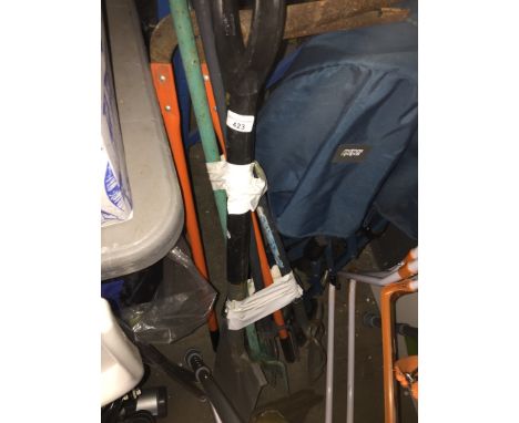 A bundle of garden tools 