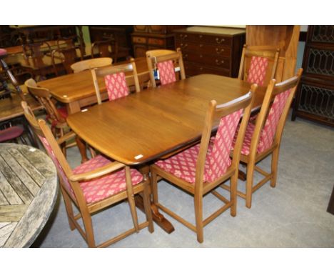 Modern Ercol table & 4 + 2 carvers