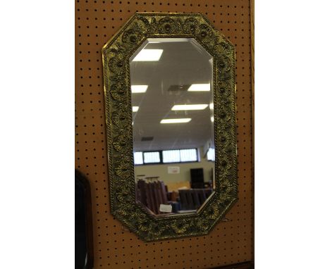 Vintage brass bound mirror
