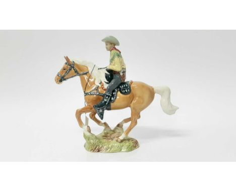 Beswick Canadian mounted Cowboy , model no. 1377, designed by Graham Orwell, 22.2cm in heightCondition report: One ear has be