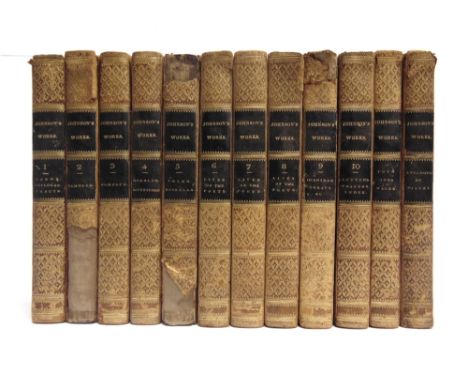 [CLASSIC LITERATURE]  Johnson, Samuel, Works of, new edition, ten volumes, for Offor et al., London, 1818, half leather gilt,