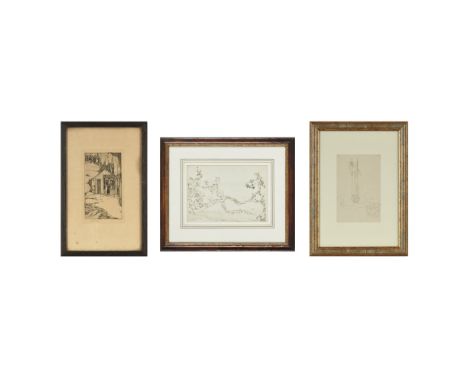 [§] JESSIE M. KING (1875-1949)  WEEPING BRANCH   pen and ink, unsigned, 19.5cm x 28.5cm; and   SKETCH OF AN ANGEL, pen and in