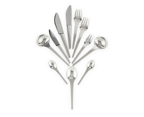 HENNING KOPPEL (1918-1981) FOR GEORGE JENSEN  GROUP OF 'CARAVEL' STERLING SILVER FLATWARE, DESIGNED 1957  comprising two dinn