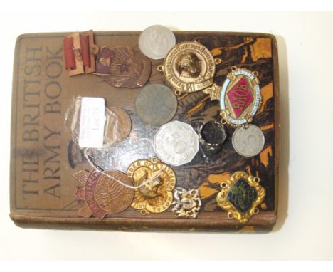 The British Army Book together with coins and medals