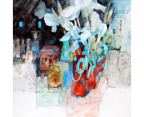 A Watercolour Painting by Acclaimed Watercolour Artist Shirley Trevena This original watercolour painting, The Magic Vase, by