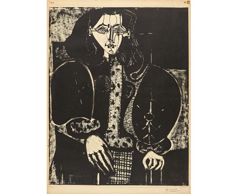 PICASSO, PABLO1881 Malaga - 1973 MouginsTitel: Femme au fauteuil (La manteau polonais). Datierung: 1949. Technik: Lithografie