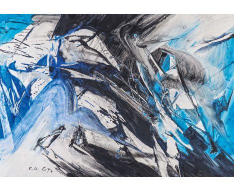 GÖTZ, KARL OTTO1914 Aachen - 2017 WolfenackerTitel: "Länd (4)". Datierung: 1991. Technik: Gouache auf Karton. Maße: 68,5 x 98