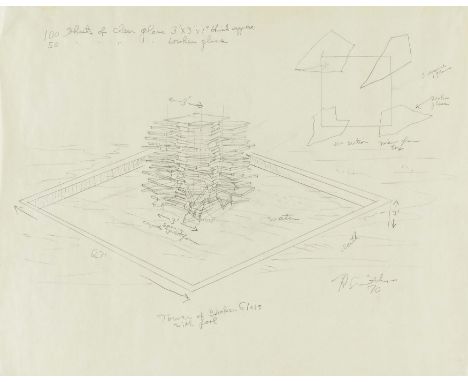 SMITHSON, ROBERT1938 Passaic, NJ/USA - 1973 Amarillo, TX/USATitel: "Tower of Broken Glass with Pool". Datierung: 1970. Techni