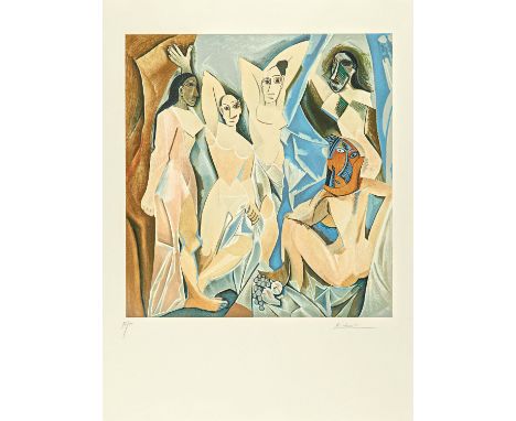 PICASSO, PABLO1881 Malaga - 1973 MouginsnachTitel: Les Demoiselles d'Avignon. Datierung: Ca. 1955. Technik: Farblithografie a