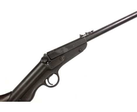 An Anglo Sure Shot Mk 1 air rifle with walnut stock, further stamped 'Cox's Patent' and 'Made Only for R. Ramsbottom Manchest