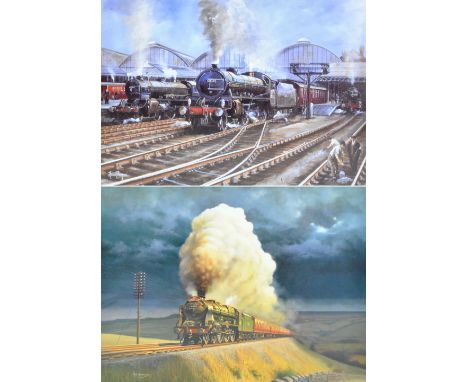 ERIC BOTTOMLEY GRA (born 1948); a signed limited edition coloured print, 'Racing The Storm', signed in pencil lower right, 33