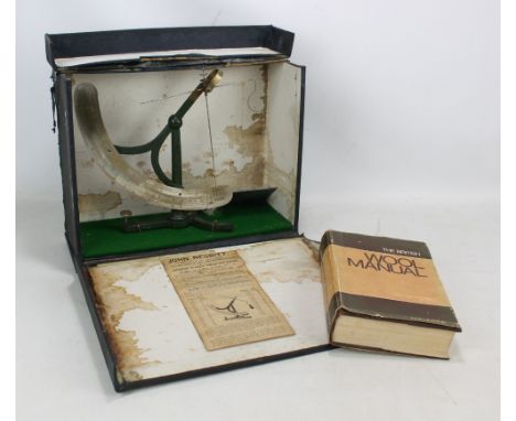 A John Nesbitt cloth quadrant no. 1379, cased with original paper instruction label, also The British Wool Manual second edit