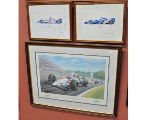 TONY SMITH (20th Century); limited edition signed print, 'Red 5 - Double World Champion', signed by the artist and Nigel Mans