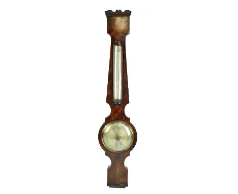 A late 19th/early 20th century mahogany cased wheel barometer and thermometer, the dial signed for Braham Optician Bristol, l