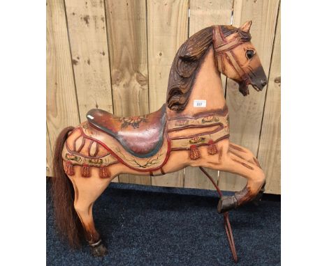 A Vintage Childs Carnival carousel Horse fitted with original hair [84cm height] 