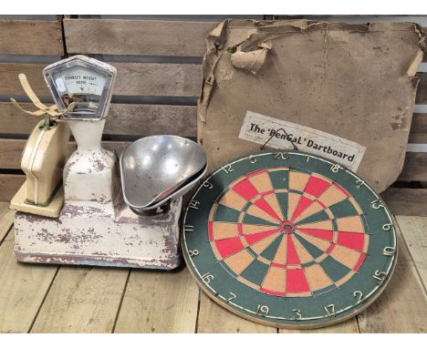 Vandome &amp; Hart Ltd London vintage scales together Bengal company dartboard 