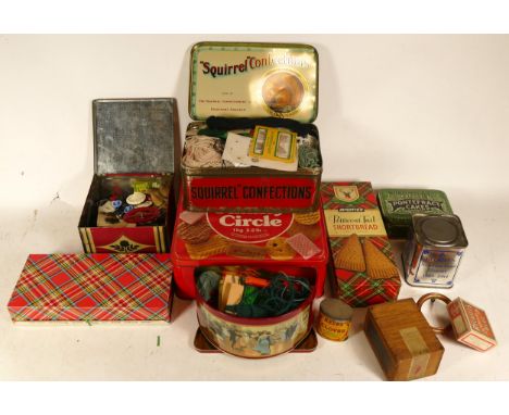 Assortment of various vintage biscuit tins 