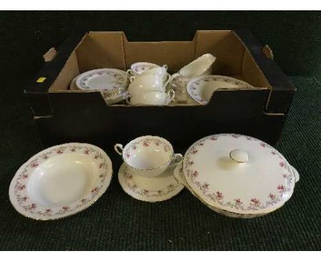 Two boxes of Paragon dinner ware, Midwinter dinner ware etc
