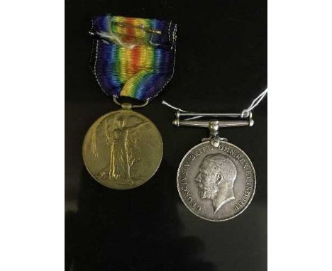 A First World War Royal Air Force pair comprising British War Medal and Victory Medal, named to 89497. PTE. 1. T. Duff. R.A.F
