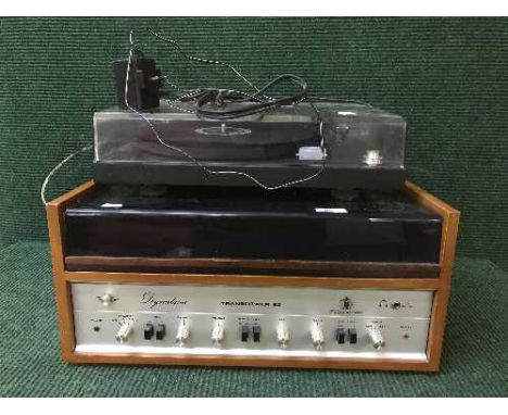 A Dynatron record player, one other turn table, Pioneer speakers and small quantity of lps