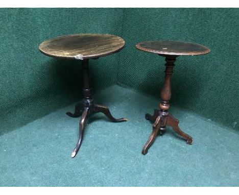 A Victorian tripod table and similar oak Georgian example 