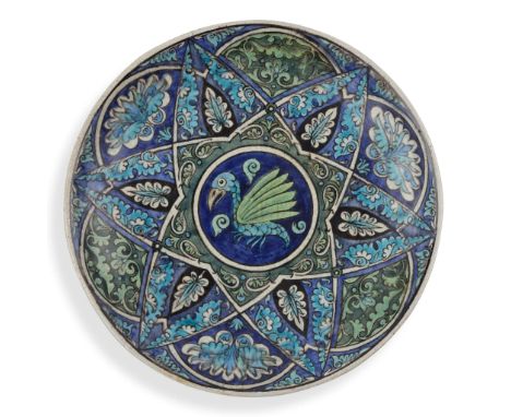  CHARLES PASSENGER FOR WILLIAM DE MORGAN (BRITISH 1839-1917) BIRD AND FOLIAGE IZNIK PLATE, CIRCA 1890 painted W. DE. MORGAN &