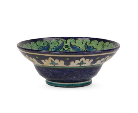  FRED PASSENGER (BRITISH 1858-1938) FOR BUSHEY HEATH POTTERY BOWL, 1920s printed BUSHEY HEATH DE M, painted and glazed earthe
