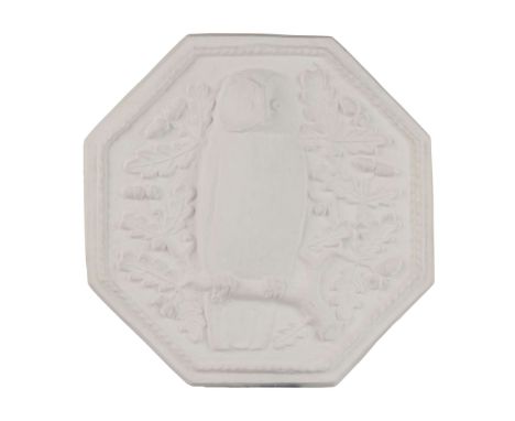  CHARLIE ROE, AFTER NORMAN JEWSON OWL PLAQUE, 1994 signed and dated C. Roe '94, plaster 53.5cm x 53.5cm (21in x 21in)  First 