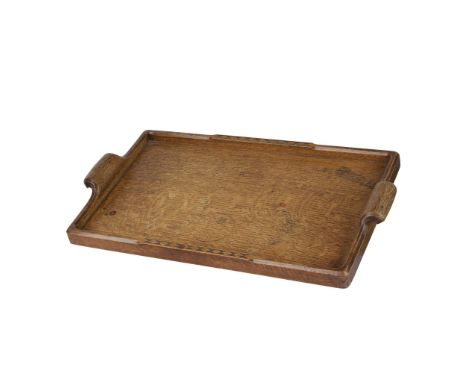  STANLEY WEBB DAVIES (BRITISH 1894-1978) TRAY, 1936 incised artist's mark and craftsman's mark, oak 34.5cm x 60cm (13 ½in x 2