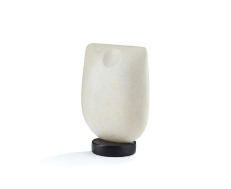  PETER HAYES (BRITISH B.1946) BOW signed to the slate base, marble on slate base 31cm high, 21.5cm wide (12 ¼in high, 8 ½in w