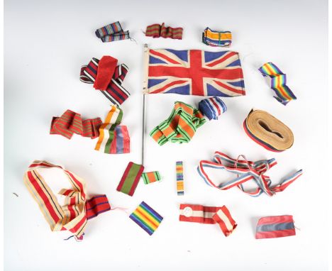 A large collection of various 20th century military and other medal ribbons, together with a collection of various buttons an