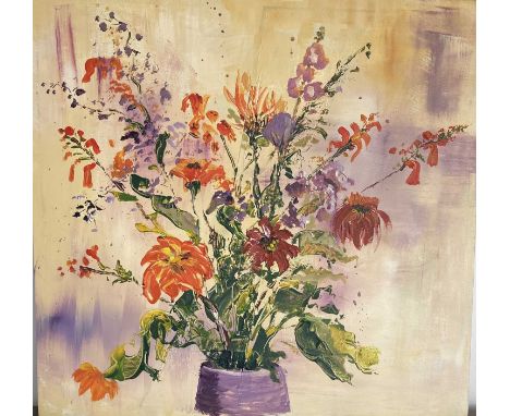 Gill Fickling"Autumn Flowers", 2020Acrylic on canvasSigned on backunframed50x48 cm Based in both Cornwall and Spain, artist a