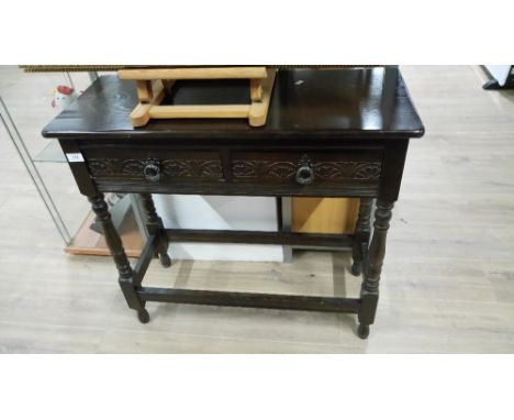 DARK OAK 2 DRAWER CONSOLE TABLE 