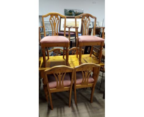 PINE TABLE & 6 CHAIRS 