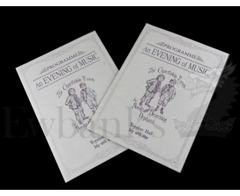 † Dorian Gray (2009) A pair of prop Music programmes, each with a slightly different hand drawn pencil portrait of 'Dorian Gr