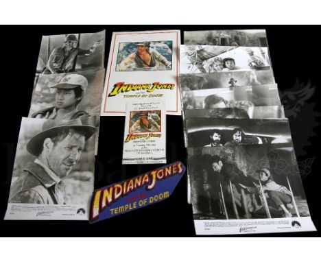 † Indiana Jones and the Temple of Doom (1984) Large embroidered patch of the film's title logo. The patch has a raw unfinishe