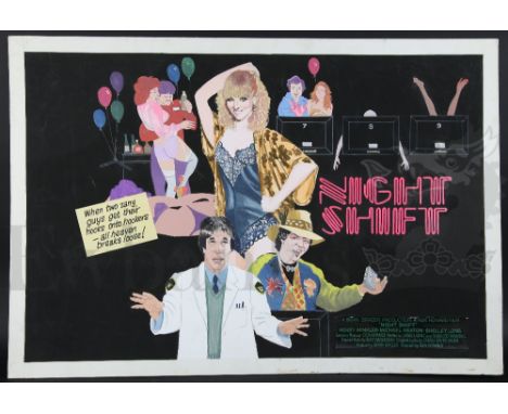 † Night Shift (1982) An original concept artwork poster design for the comedy starring Henry Winkler and Michael Keaton. The 
