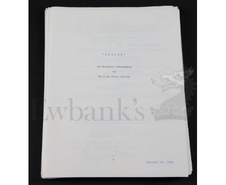 † Exorcist III (1990) Hand typed manuscript, the 112 fully hand typed written Script is dated as January 30, 1982, with the o