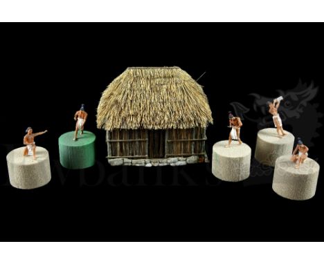 † Night At The Museum (2006) A group of five different prop Mayan native standing figures and a Mayan Hut utilised in the Mus