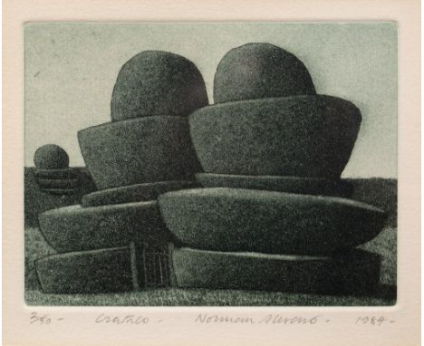 Norman Stevens (1937-1988) Topiary, 1984 2/50, signed, dated and numbered in pencil (in the margin) etching and aquatint 9.5c