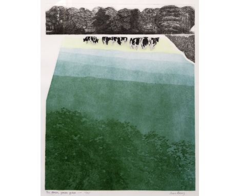 June Berry (b.1924) 'The green, green, grass' 12/25, signed, titled and numbered in pencil (in the margin) coloured etching 5