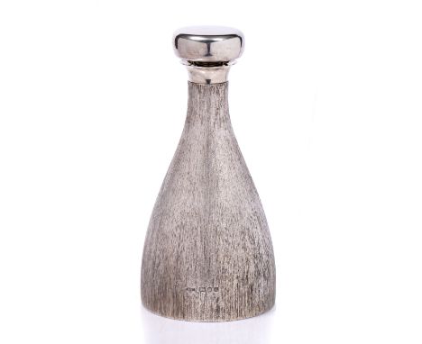 Christopher Lawrence for House of Lawrian Silver decanter and stopper, 1975 with textured bark finish hallmarks for London 22