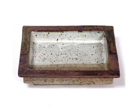 Colin Kellam (b.1942) Planter poured glazes impressed potter's seal 9.5cm high, 36cm across.