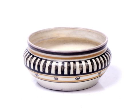Carter, Stabler & Adams for Poole Ceramic bowl decorated in yellows and black stamped manufacturer's mark 16.5cm across.