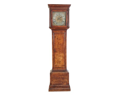 A WALNUT AND CROSSBANDED LONGCASE CLOCK,Â&nbsp;Â&nbsp;BY JOHN SHAW, HOLBORNE the later case with cornice, blind fretwork frie