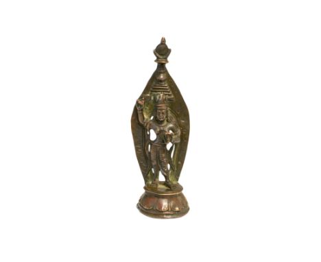 SMALL BRONZE STANDING BUDDHA, SOUTH EAST ASIAN, 18TH / 19TH CENTURY, 13cm high